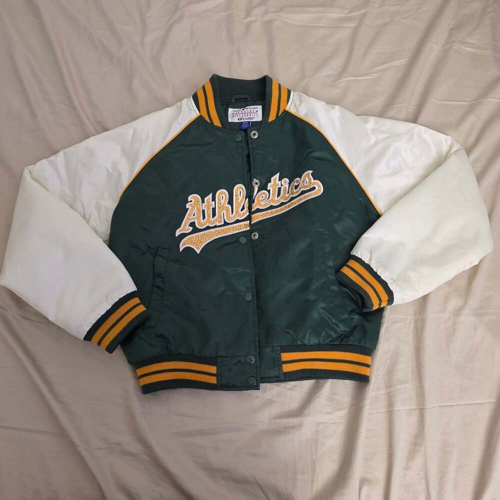 Genuine Merchandise Oakland Athletics Jacket Size M Vintage Rhinestone